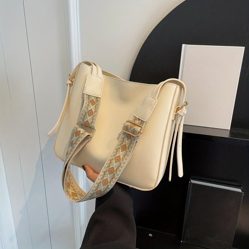 PU Leather Zipper Shoulder Bag Solid Square Crossbody Bag