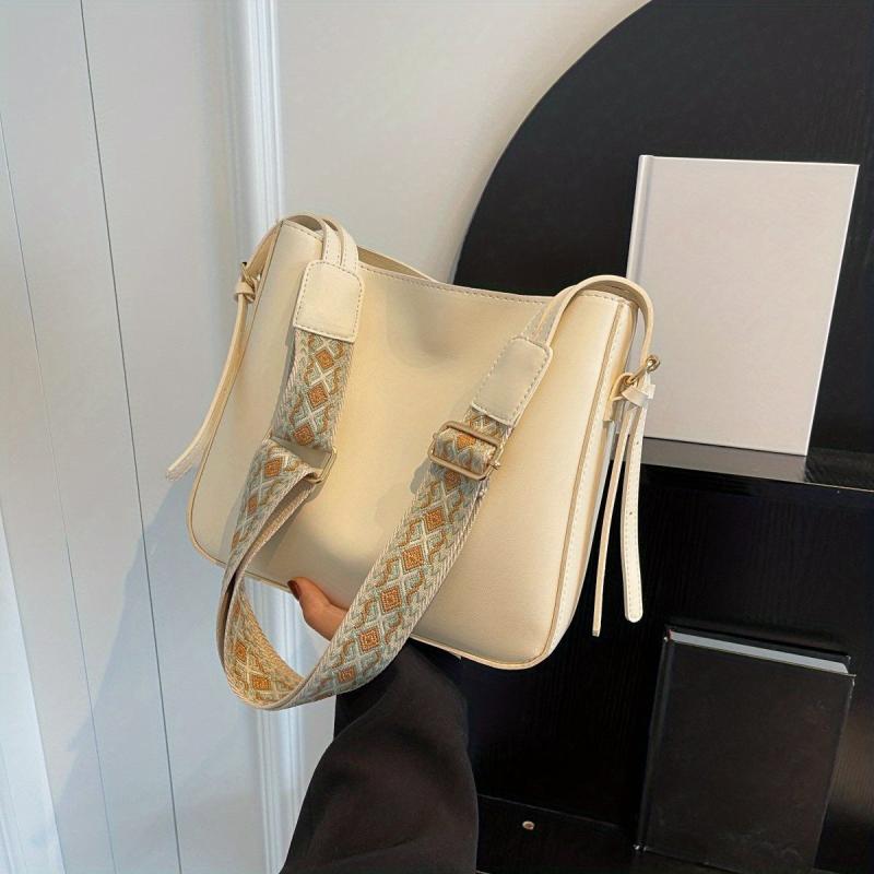 PU Leather Zipper Shoulder Bag Solid Square Crossbody Bag