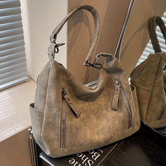 Retro Style Large Capacity Hobo Bag Classic PU Leather Shoulder Bag Purses