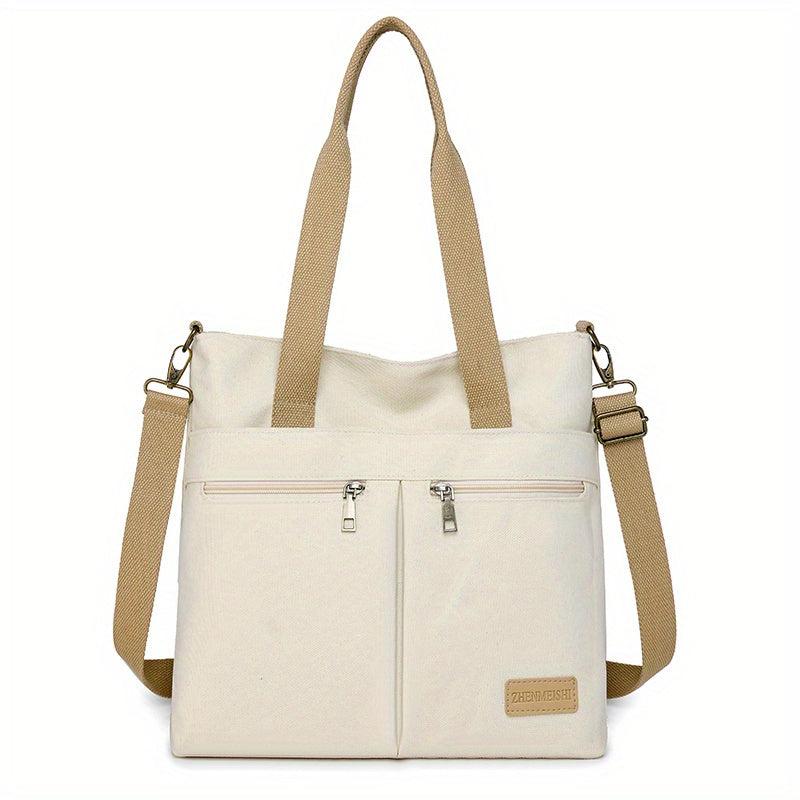 Canvas Shoulder Bag For Women Large Capacity Crossbody Bag Pocket Handbags