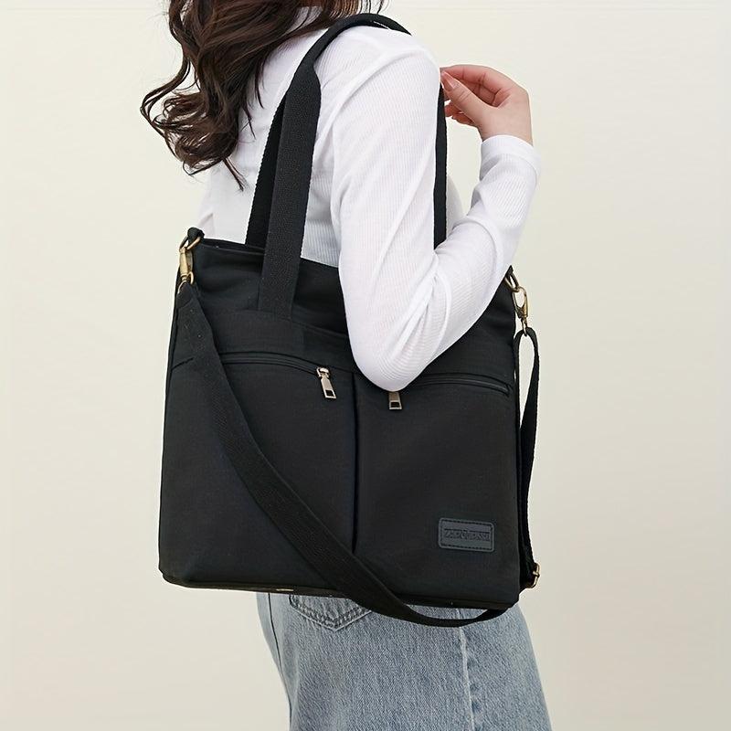 Canvas Shoulder Bag For Women Large Capacity Crossbody Bag Pocket Handbags