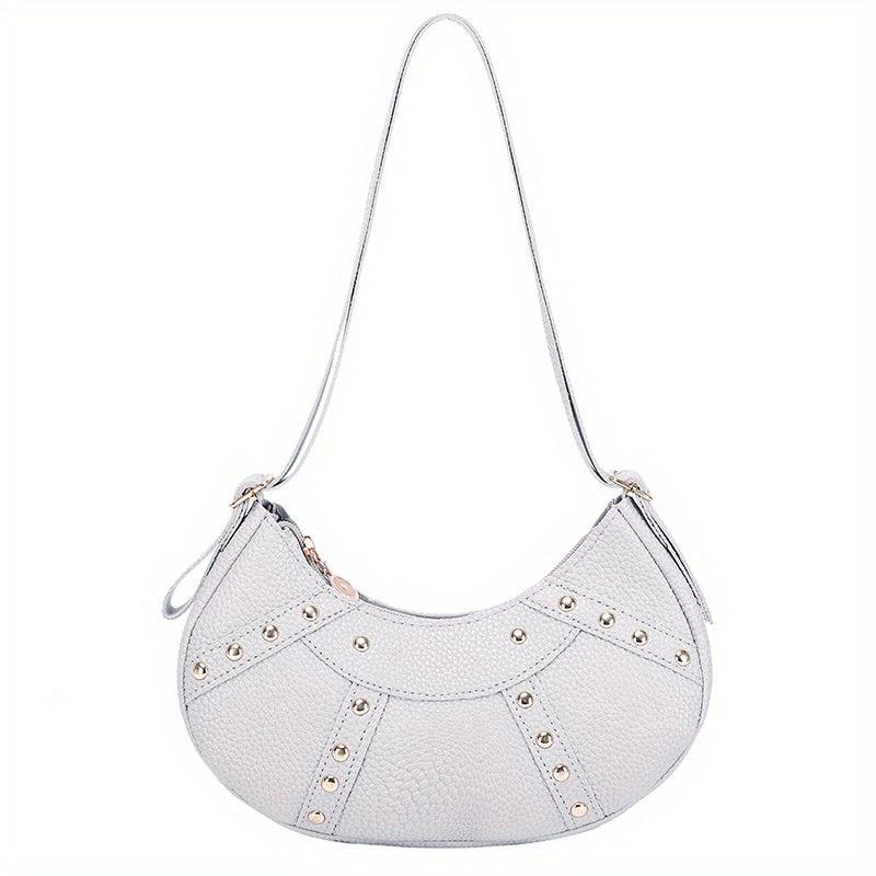 Solid Underarm Bag Casual PU Innovative Moon Bag Women's Shoulder & Handbag