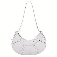 Solid Underarm Bag Casual PU Innovative Moon Bag Women's Shoulder & Handbag