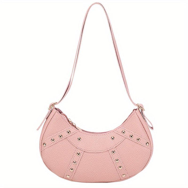 Solid Underarm Bag Casual PU Innovative Moon Bag Women's Shoulder & Handbag