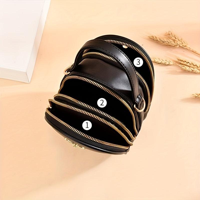Mini Crossbody Bag Metal Bee Decor Handbag Layer Shoulder Purse