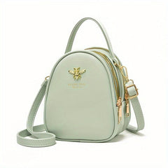 Mini Crossbody Bag Metal Bee Decor Handbag Layer Shoulder Purse