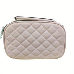 Quilted Square Crossbody Bag Classic PU Leather Shoulder Bag Women's Purse