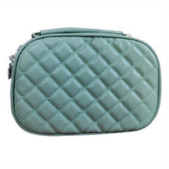 Quilted Square Crossbody Bag Classic PU Leather Shoulder Bag Women's Purse