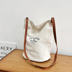 Letter Pattern Shoulder Bag Canvas Storage Women's Bag