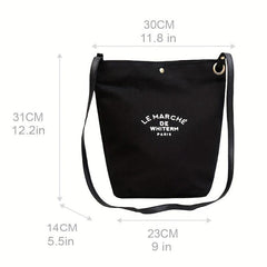 Letter Pattern Shoulder Bag Canvas Storage Women's Bag