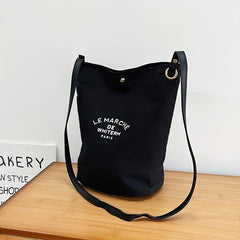 Letter Pattern Shoulder Bag Canvas Storage Women's Bag