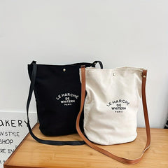 Letter Pattern Shoulder Bag Canvas Storage Women's Bag