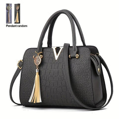 Minimalist Crocodile Embossed Shoulder Bag for Women
