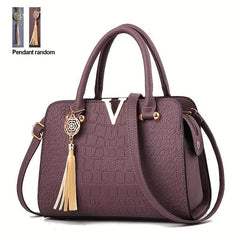 Minimalist Crocodile Embossed Shoulder Bag for Women