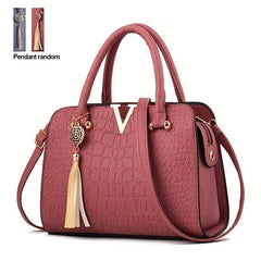 Minimalist Crocodile Embossed Shoulder Bag for Women