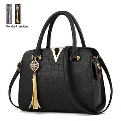 Minimalist Crocodile Embossed Shoulder Bag for Women