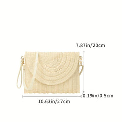 Straw Woven Envelope Clutch Crossbody Bag for Women