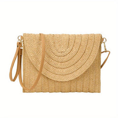 Straw Woven Envelope Clutch Crossbody Bag for Women