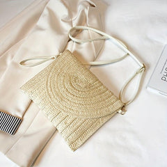 Straw Woven Envelope Clutch Crossbody Bag for Women