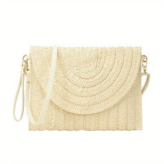 Straw Woven Envelope Clutch Crossbody Bag for Women