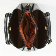 PU Leather Shoulder Bag with Fur Ball Decor