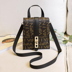 Retro Faux Leather Backpack Large Capacity Bag With Buckle Decor
