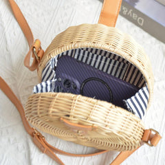 Minimalist Round Shoulder Bag All Match Crossbody Woven Bag