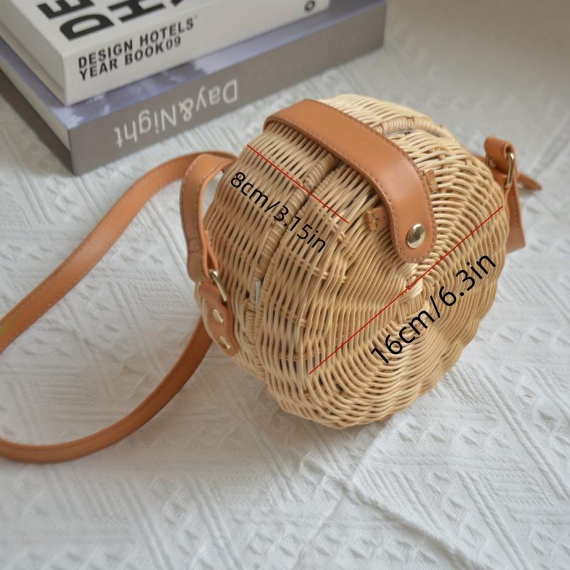 Minimalist Round Shoulder Bag All Match Crossbody Woven Bag
