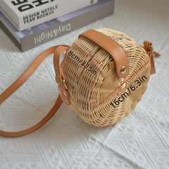 Minimalist Round Shoulder Bag All Match Crossbody Woven Bag