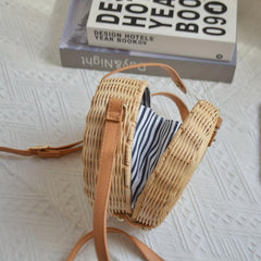 Minimalist Round Shoulder Bag All Match Crossbody Woven Bag