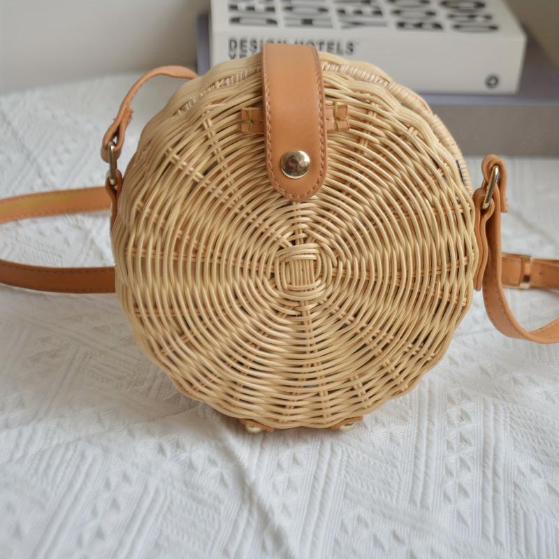 Minimalist Round Shoulder Bag All Match Crossbody Woven Bag