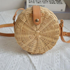 Minimalist Round Shoulder Bag All Match Crossbody Woven Bag