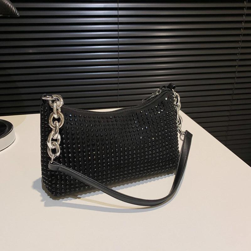 Rhinestone Shoulder Bag Chain Hobo Glitter Handbag Purse Wedding Party
