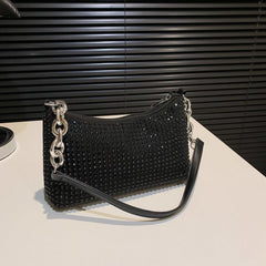 Rhinestone Shoulder Bag Chain Hobo Glitter Handbag Purse Wedding Party