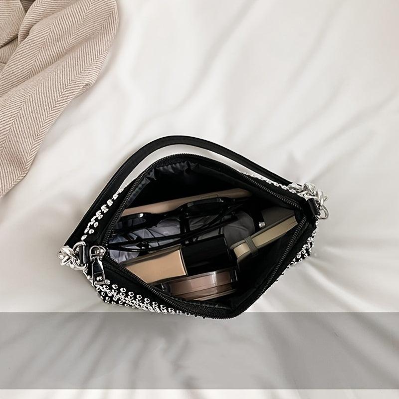 Rhinestone Shoulder Bag Chain Hobo Glitter Handbag Purse Wedding Party