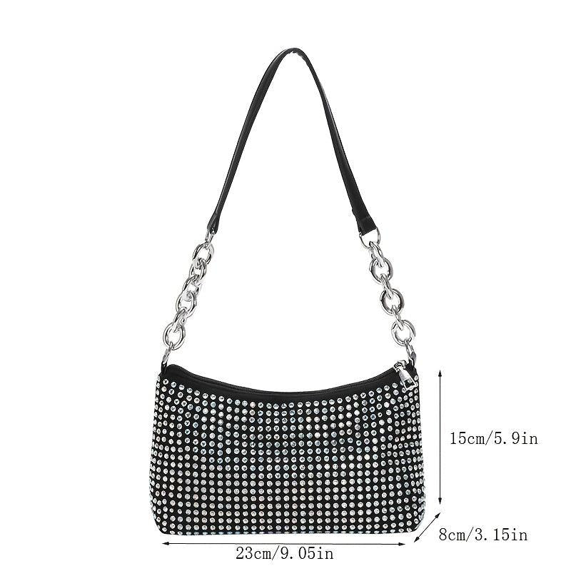 Rhinestone Shoulder Bag Chain Hobo Glitter Handbag Purse Wedding Party