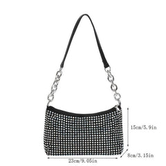 Rhinestone Shoulder Bag Chain Hobo Glitter Handbag Purse Wedding Party