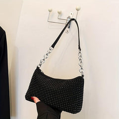 Rhinestone Shoulder Bag Chain Hobo Glitter Handbag Purse Wedding Party