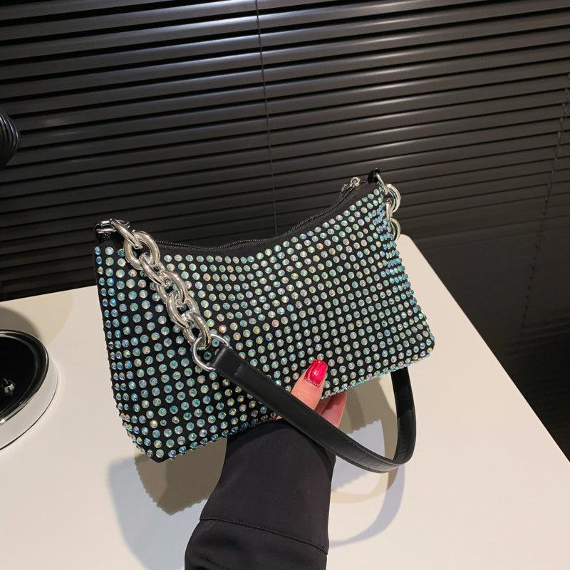Rhinestone Shoulder Bag Chain Hobo Glitter Handbag Purse Wedding Party