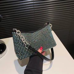 Rhinestone Shoulder Bag Chain Hobo Glitter Handbag Purse Wedding Party