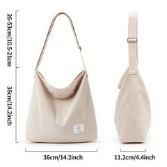 Corduroy Shoulder Bag Large Capacity Crossbody Bag