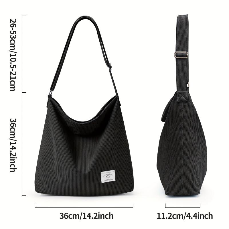 Corduroy Shoulder Bag Large Capacity Crossbody Bag