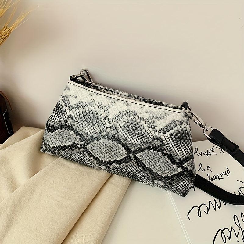 Colorful Snakeskin Pattern Shoulder Bag Underarm Purse