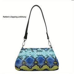 Colorful Snakeskin Pattern Shoulder Bag Underarm Purse