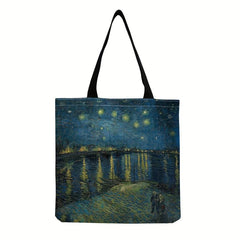 Pattern Canvas Bag Lightweight Shopping Grocery Handbag