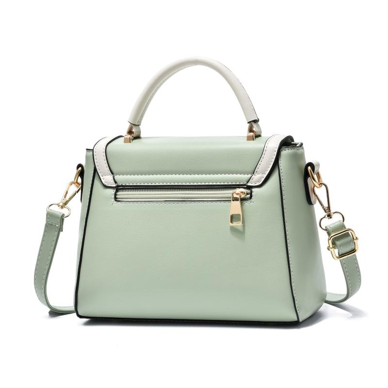 Metal Decor Crossbody Bag Faux Leather Flap Purse