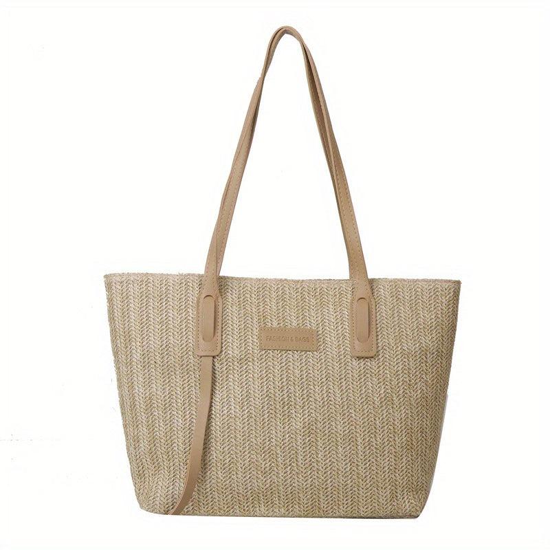 Summer Star Woven Tote Bag Boho Style Shoulder Bag Large Capacity Handbag