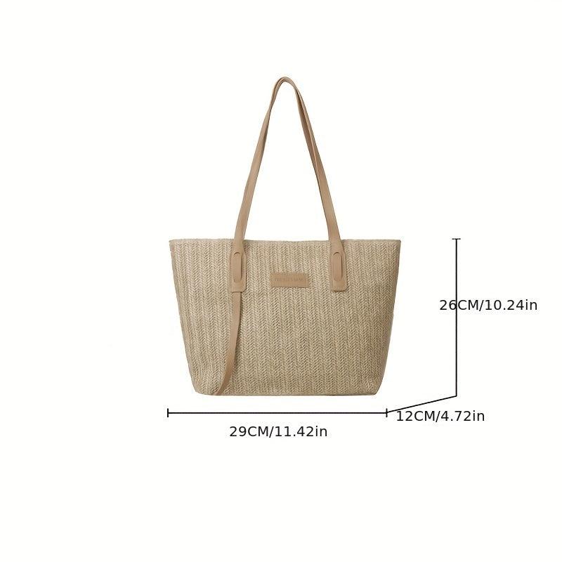 Summer Star Woven Tote Bag Boho Style Shoulder Bag Large Capacity Handbag