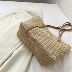 Summer Star Woven Tote Bag Boho Style Shoulder Bag Large Capacity Handbag