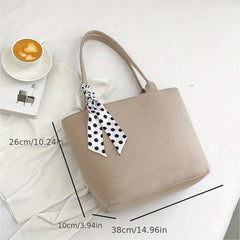Minimalist Scarf Decor Tote Bag Large Capacity Shoulder Bag
